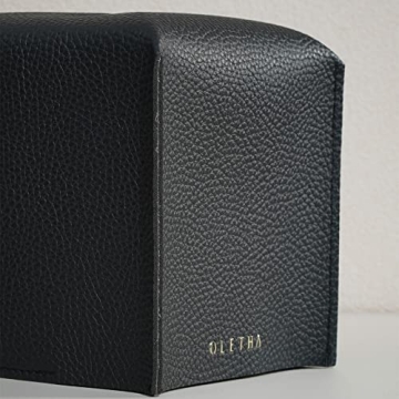 OLETHA Square Tissue Box Cover - Aesthetic Desk Decor for Room, Home & Office - Tissues Cube Boxes Holder - Black