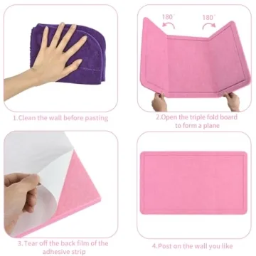 Vuzvuv Pink 28"x16" Large Cork Board for Home Office