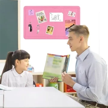 Vuzvuv Pink 28"x16" Large Cork Board for Home Office