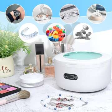 Beayosses Ultrasonic Cleaner, 750mL, 48kHz for Jewelry