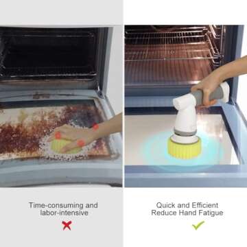 LANMU Power Scrubber Wand Handle Compatible with Scrub Daddy/Mommy Sponges, Electric Spin Scrubber w...