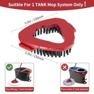 2 Pcs Scrub Brush Replacement Head for O Cedar EasyWring Spin Mop 1 Tank System, Shower Floor Scrubb...