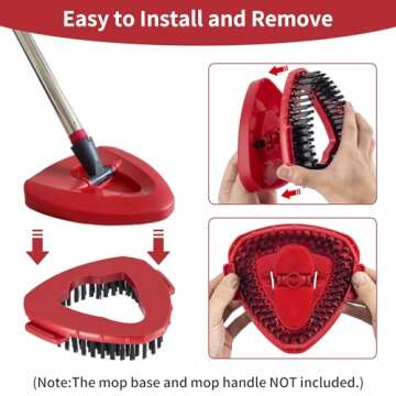 2 Pcs Scrub Brush Replacement Head for O Cedar EasyWring Spin Mop 1 Tank System, Shower Floor Scrubber, Microfiber Triangle Hard Bristle Cleaning Brush for Bathroom Kitchen Pool, Glass and Tile Walls