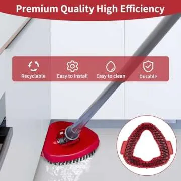 2 Pcs Scrub Brush Replacement Head for O Cedar EasyWring Spin Mop 1 Tank System, Shower Floor Scrubber, Microfiber Triangle Hard Bristle Cleaning Brush for Bathroom Kitchen Pool, Glass and Tile Walls