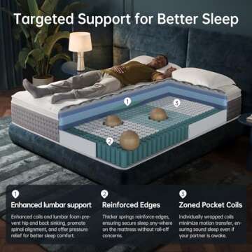 DCOOLAULTRA Twin Mattress 10 Inch Medium Firm Hybrid