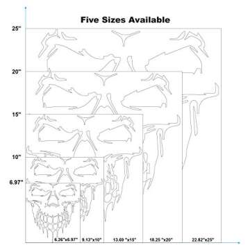 HungMieh Skull Stickers Chrome Blue for Cars 6.97"