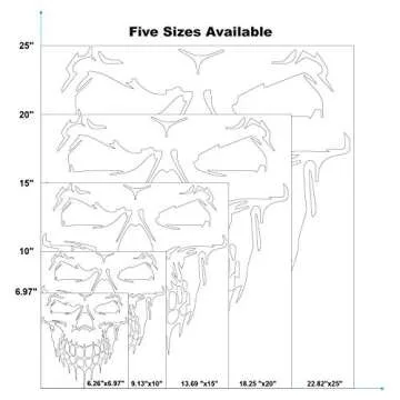 HungMieh Skull Stickers Chrome Blue for Cars 6.97"