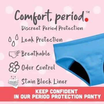 Hanes Girls Comfort Period Panties Leak Protection 4 Pack