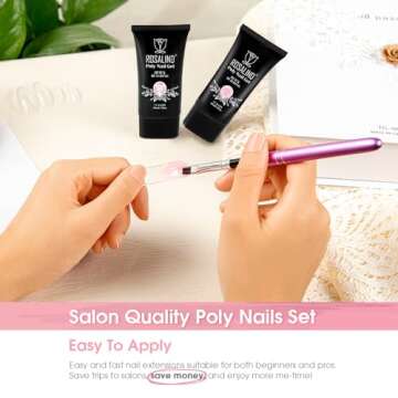 ROSALIND Soft Pink & Pearl Pink Nail Extension Gel Kit
