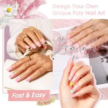 ROSALIND Soft Pink & Pearl Pink Nail Extension Gel Kit