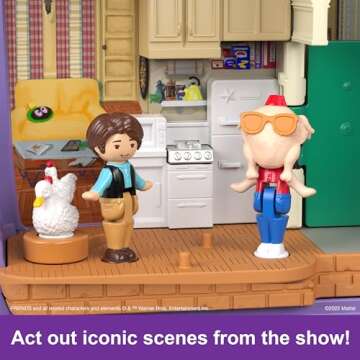 Polly Pocket Friends Compact Playset with 6 Character Dolls & 9 Accessories, Coffee Cup Exterior, Collectible Toy