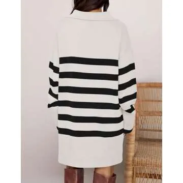 ZESICA Striped Sweater Dress for Cozy Autumn Style