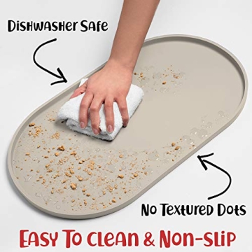 Waterproof Nonslip Dog Bowl Mat by DogBuddy - Clean & Safe