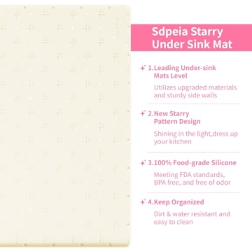 Sdpeia Under Sink Mat - Stylish Waterproof Kitchen Protector