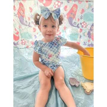 Toddler Mermaid Swimsuit with Ruffles for Beach Fun