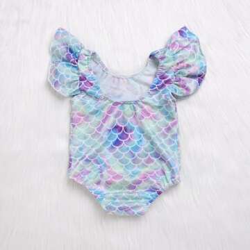 Toddler Mermaid Swimsuit with Ruffles for Beach Fun