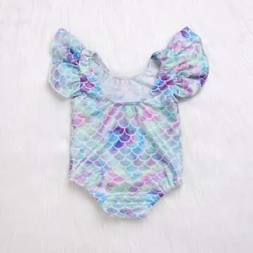 Toddler Mermaid Swimsuit with Ruffles for Beach Fun
