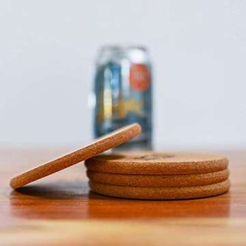 Fish Coasters (Set of 4) - Sustainable Absorbent Cork - Unique Gift for Guys - Car Coasters for Bass Fishermen, Freshwater, Saltwater, Coastal Decor, A Birthday Gift for Men - Fun Drink Mats