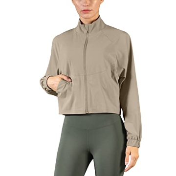 Vsaiddt UPF 50+ Workout Running Jackets for Women Long Sleeve Sun Protection Lightweight Cropped Ath...