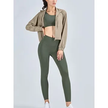 Vsaiddt UPF 50+ Workout Running Jackets for Women Long Sleeve Sun Protection Lightweight Cropped Athletic Zip Up Jacket (XS, Tan)