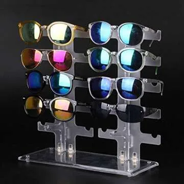 Allpdesky Two Row Sunglasses Rack Holds 10 Pairs