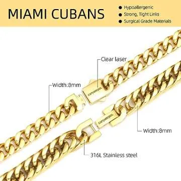 Elegant CaptainSteeL Cuban Link Chain Bracelet Set