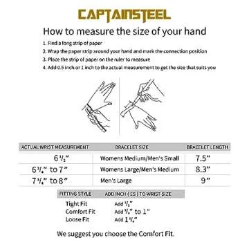 Elegant CaptainSteeL Cuban Link Chain Bracelet Set