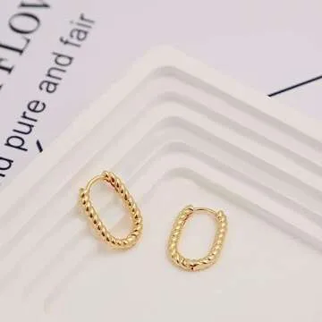 Stylish BERISO Gold Hoop Earrings - 14K Gold Plated