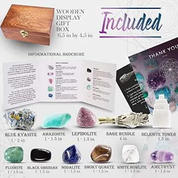 Calming Sleep Crystals & Healing Stones Gift Set in Box