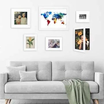 Dynamic Frames Li’l Davinci Art Cabinet, Stores up to 50 Pieces of 9x12 inch Art, Outer Wooden Frame Dimensions 11.75 x 14.75 inches, Kids Art Frame, Front Opening, Universal Hanging, White