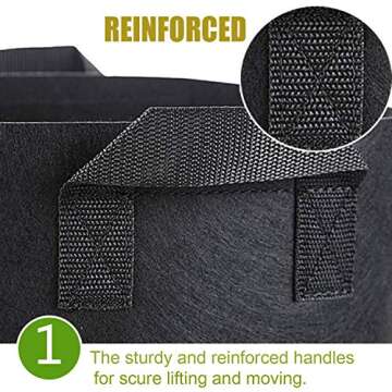 Cavisoo 24-Pack Heavy Duty Grow Bags - Durable and Reusable