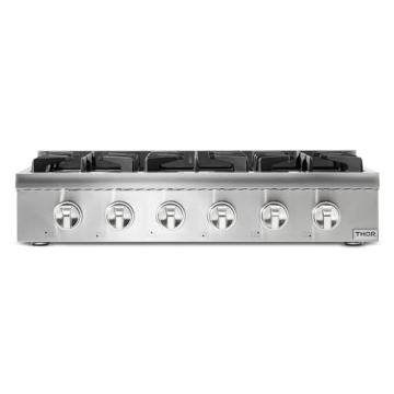 THOR KITCHEN Pro-Style Gas Rangetop with 6 Sealed Burners 36 - Inch, Stainless Steel HRT3618U
