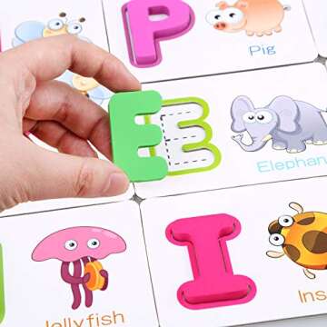Interactive Wooden Alphabet Flash Cards for Kids