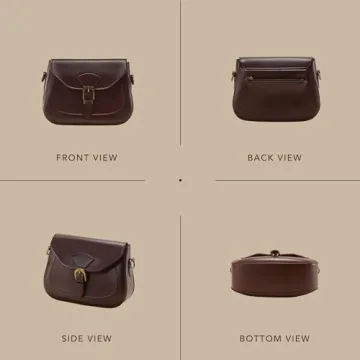 Vintage Vegan Leather Saddle Crossbody Bag (Red)