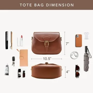 Vintage Vegan Leather Saddle Crossbody Bag (Red)