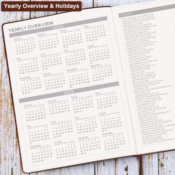 Planner 2025-2026 - JUL 2025 - JUN 2026, Academic Planner 2025-2026, Weekly and Monthly Planner, Leather Cover Calendar Planner with Thick Paper, Back Pocket with Notes Pages, Brown (8.5" x 11")