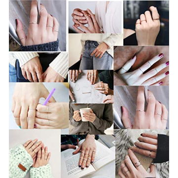 Stainless Steel Gold Tone Women's Stacking Rings LOYALLOOK