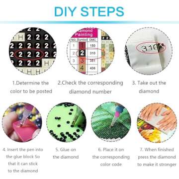 Benjenes Flowers Diamond Art Painting for Adults Wild Flowers Diamond Art Kits Gem Art Kits Diamond Painting for Adults for Gift Home Decor(12x16in)