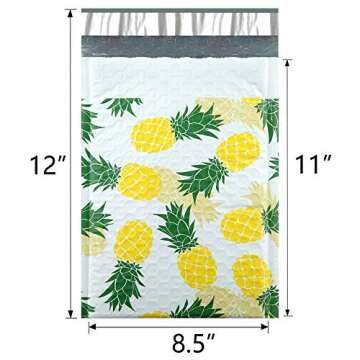 UCGOU Bubble Mailers 8.5x12 Inch Pineapple Designer 25 Pack Poly Padded Envelopes #2 Medium Mailing ...