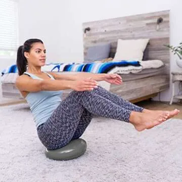 ProsourceFit Core Balance Disc Trainer, 14” Diameter with Pump for Improving Posture, Fitness, Sta...