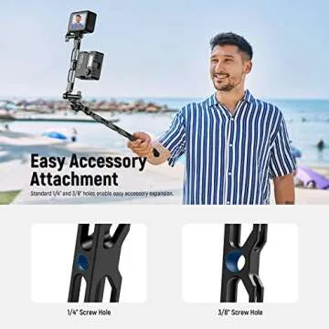 Neewer Aluminum Alloy Extension Arm (11.8”/6.5”/3.3”) Set for Action Camera, with 3 Thumbscrews and a 1/4” Screw Adapter, Compatible with GoPro Hero11 10 9 8 7 Insta360 DJI Osmo Action 3, GP-11