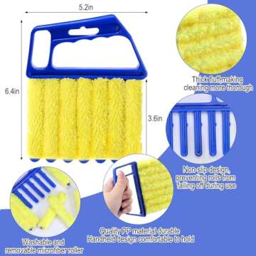 Vodolo Handheld Blind Cleaner Duster Tool for Window Blinds Shutters,Ceiling Fan,Car Vents and Air Conditioner Household Cleaning Dust Brush Home Gadgets,Plantation Shutters for Windows Inside