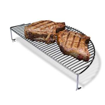 SnS Grills Slow ‘N Sear Elevated Cooking Grate - Compatible with Weber and Other Grills - Heavy Duty Stainless Steel, More Grill Space for Tailgating, Camping, and Backyard Cooking