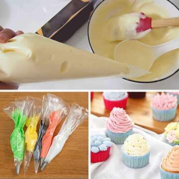 Thickened Piping Bags 18 Inch Disposable Pastry Bags Cake Cupcake Cookies Decorating Bags for Icing and Frosting, Pack of 100