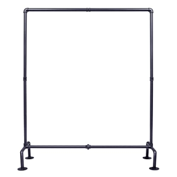 OROPY Industrial Pipe Clothing Rack Free Standing, Heavy Duty Detachable Clothes Rack with 4 Stable ...