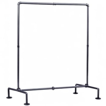 OROPY Industrial Pipe Clothing Rack Free Standing, Heavy Duty Detachable Clothes Rack with 4 Stable Feet for Garment Storage Display, Black