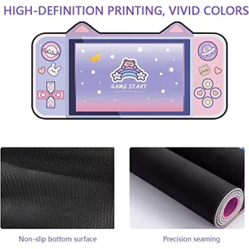 Kawaii Anime Mouse Mat - Cute Cat Ear Design for Gaming