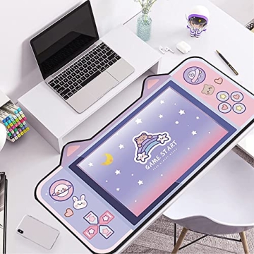 Kawaii Anime Mouse Mat - Cute Cat Ear Design for Gaming