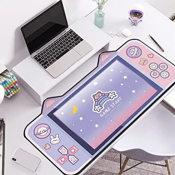 Kawaii Anime Mouse Mat - Cute Cat Ear Design for Gaming