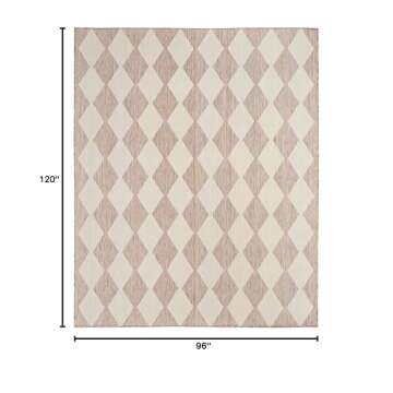 Nourison Positano Indoor/Outdoor Beige 8' x 10' Area Rug, Easy- Cleaning, Non Shedding, Bed Room, Li...